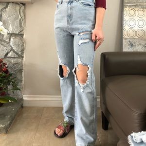 High rise denim jeans